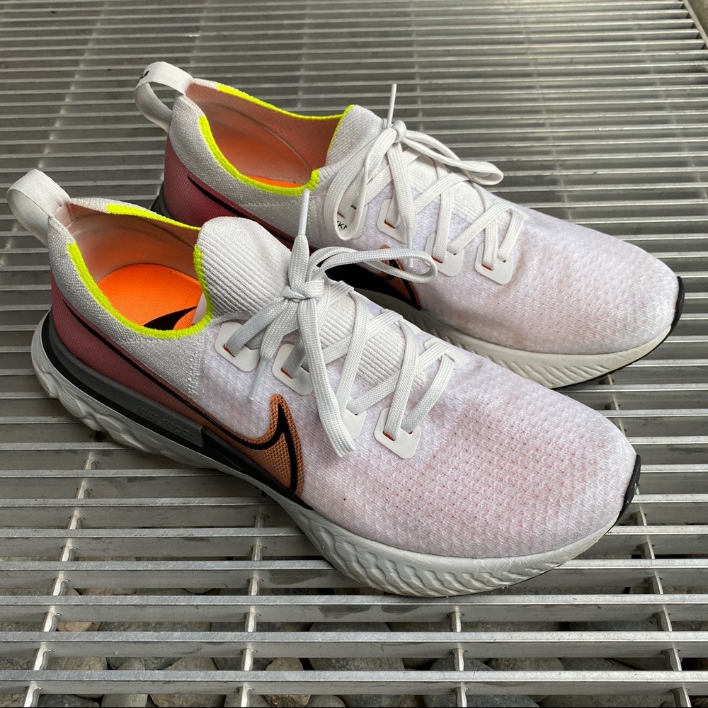 Nike React Infinity Run Flyknit Mens White Orange